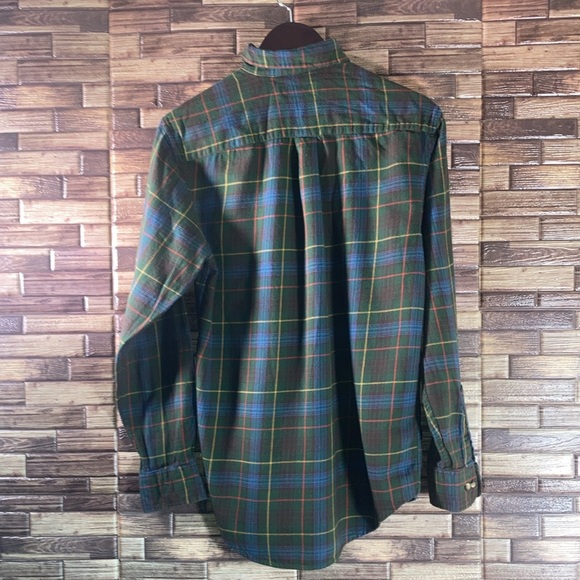 Vintage GH Bass & Co Green Plaid Button Down Long Sleeved Flannel Small EUC - Picture 2 of 7